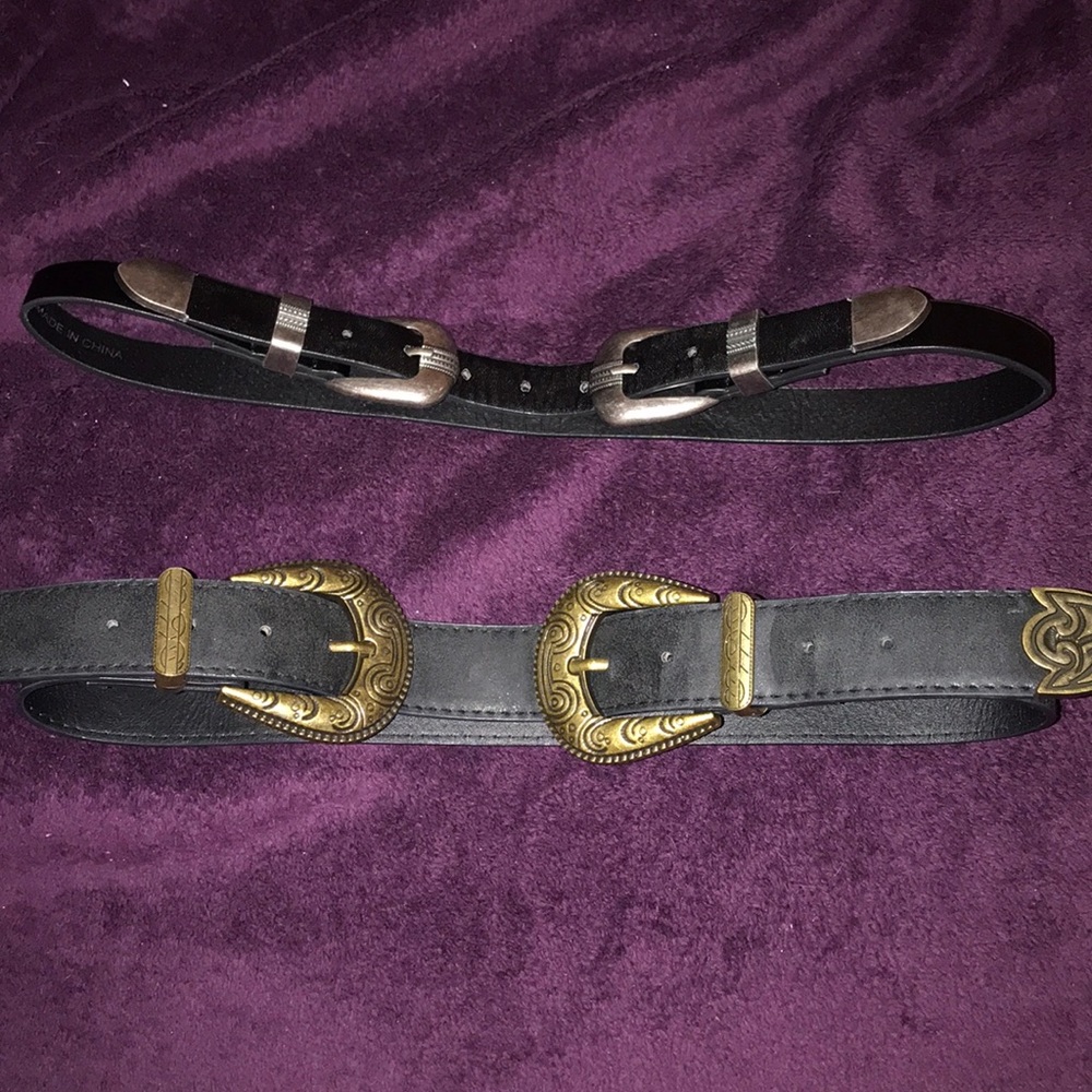 Double belt buckle belts